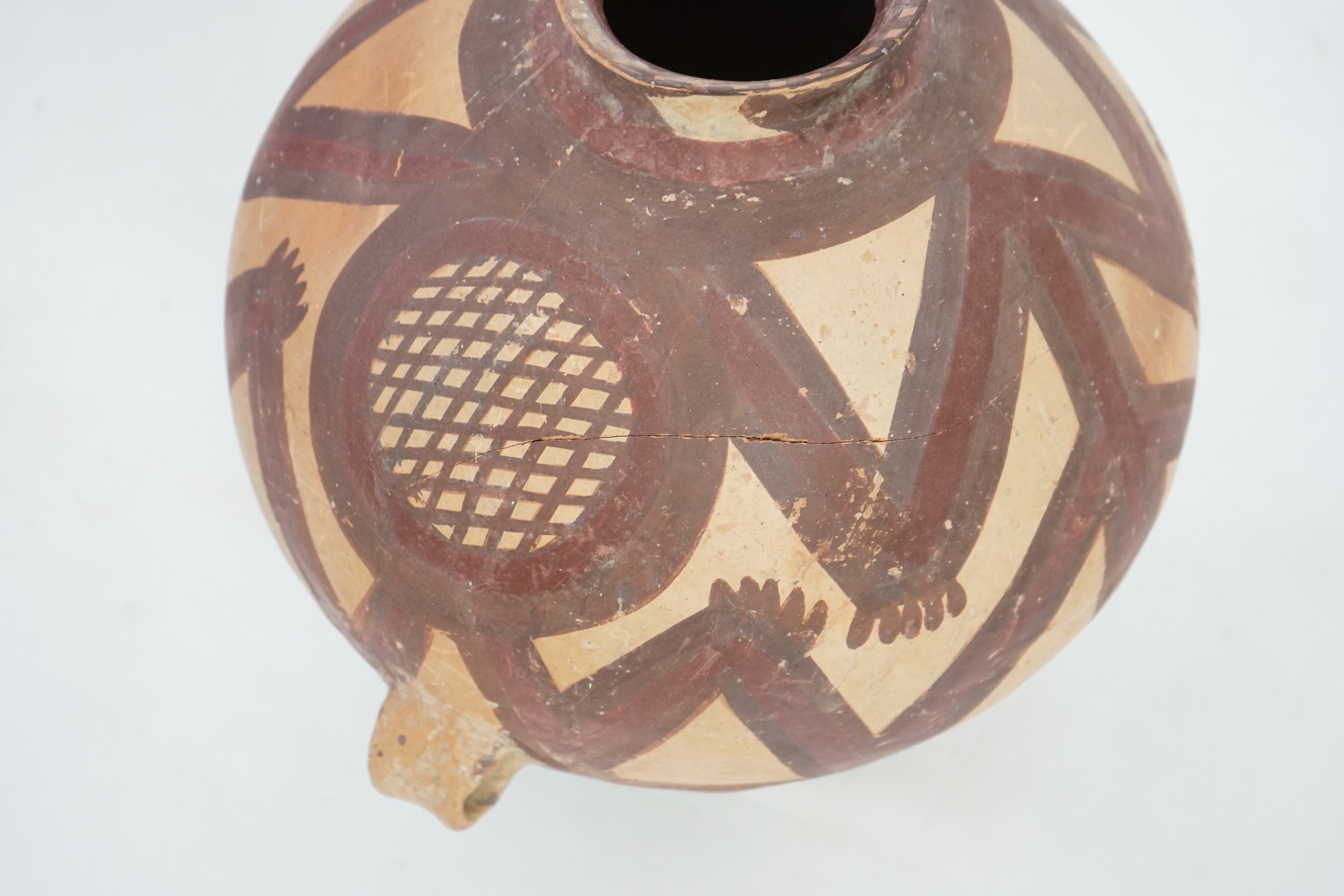 A large Chinese Neolithic Machang painted pottery jar, c.2300-2000 BC) of the Majiayao culture